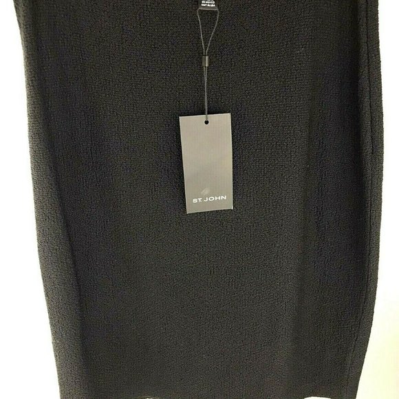 ST JOHN Caviar Suit Skirt Dress Women’s 12 Black - Picture 1 of 8